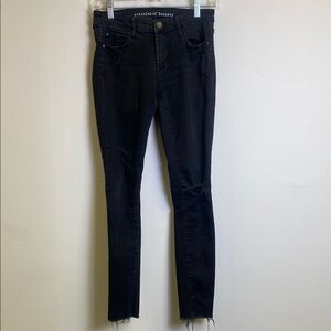 Articles of Society Black Skinny Jeans with Frayed Hem